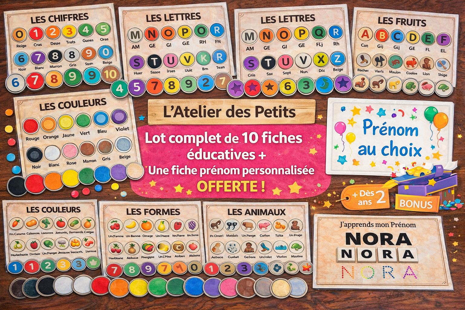 Lot 10 Fiches Complet